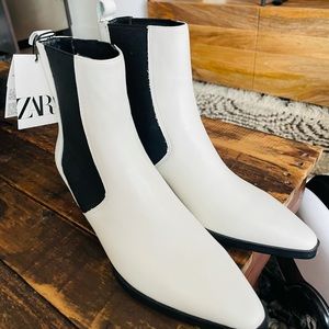 Zara white boots